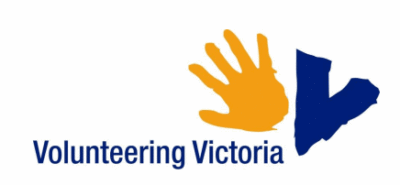 Volunteering Victoria Logo - Orange hand and blue V