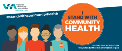 I stand with community health logo