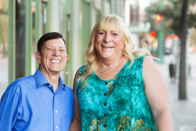 Mature transgender couple